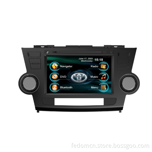 8 Inch Car Audio Stereo System DVD Player GPS with Bluetooth iPod Connection for Toyota Highlander / Kluger (C8004TH)